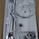 LEPOWER Metal Desk Lamp, Adjustable Goose Neck Architect Table Lamp with On/Off Switch, Swing Arm Desk Lamp with Clamp, Eye-Caring Reading Lamp for Bedroom, Study Room &Office (White)