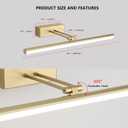 Battery Operated Picture Light,5200mAh Picture Lights for Wall with Remote,16 inch Art Light for Paintings, Gallery Lighting for Photo,Mirror,Artwork Frame,Portrait(Gold)