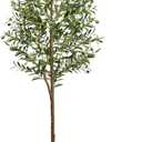 6FT Artificial Olive Tree - Indoor Tall Faux Olive Trees with Planter&Basket, Large Fake Olive Silk Tree Realistic Olive Plants with Branches and Fruits for Home Decor Office Living Room