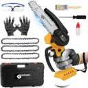 6 In Chainsaw for DeWalt Battery 20v - Mini Electric Cordless Brushless Chain Saw Handheld Compact Portable Mobile Small Trimming Pruning Chainsaw Set(Not Battery)