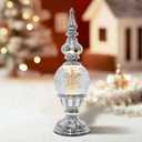 Christmas Snow Globe Lantern Snowflake Water Glittering Globe with 6H Timer Function Christmas Snow Globes 3 AA Battery Operated for Christmas Festival Decorations Gifts (Snowflake)