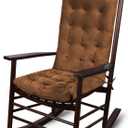 ELFJOY Rocking Chair Cushion Large Rocking Chair Pads with Ties Premium Tufted High Back and Seat Cushion 2 Piece Set Brown