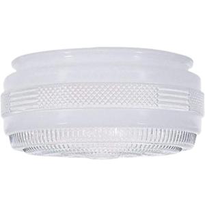 Aspen Creative 23604-01, 6" Clear And White Drum Replacement Glass Shade For Ceiling Fixture, 6"Dia x 3-1/4"H/Fitter 5-5/8"