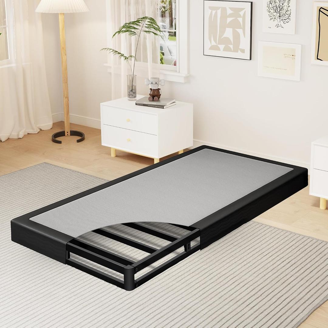 Twin Size 5 Inch Box Spring - Heavy Duty Metal Mattress Foundation (2500lbs Capacity), Noise-Free, Easy Assembly