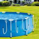 5PCS Pool Solar Cover Holder for Above Ground Pool, Adjustable Pool Cover Hooks for Solar Cover Blanket Storage, Sturdy Metal Solar Cover Holders Designed for Frame Above Ground Pools