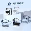 marinexplore 4 Pcs Cup Holders for Boat,Stainless Steel Wall Mounted Cup Holder for Drinks,Black Ring Cup Holder Drink Holder for Marine Boat,Pontoon,Yacht,Truck,RV,Tractor