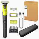 Philips Norelco OneBlade 360 with Connectivity Hybrid Face + Body, Electric Beard Trimmer, Shaver and Body Groomer with 360 Blade Tech, 1x360 Blade, 5-in-1 Comb, Body Kit, Travel Case, Model QP4631/90 (Black/Lime Green)