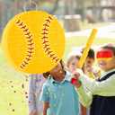 Hooqict Softball Pinata with Blindfold and Bat Stick Softball Birthday Party Decorations for Sports Day Party Supplies School Classroom Activities