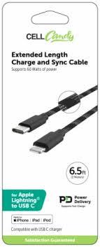 CellCandy Charge and Sync Cable USB to USB C/lighting 2 Pack