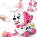 Musical Toys for 1 Year Old Girl Gifts, Bilingual Baby Toys 6-12-18 Months, First 1st Birthday Girl Gifts, Learning Educational Toddlers Puppy for 1 Year Old Boy Present (Pink)