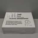 Ciaell 150 PCS Red Plastic Plates  Clear Hammered Disposable Plates with Red Rim include 50Plates, 25Forks, 25Knives, 25Spoons, 25Cups for Wedding & Party & Anniversary