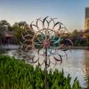 VEWOGARDEN Large Outdoor Metal Wind Spinners, 360 Degrees Swivel Wind Sculpture Yard Art Decor for Patio, Lawn & Garden 66 * 15.8 Inches
