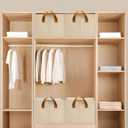 SNWDN 6 Pack Closet Cloth Storage Bins for Shelves,Large Storage Baskets for Shelves, Fabric Bins for Closet organization with Handles Beige 17''L x 12''W x 10''H