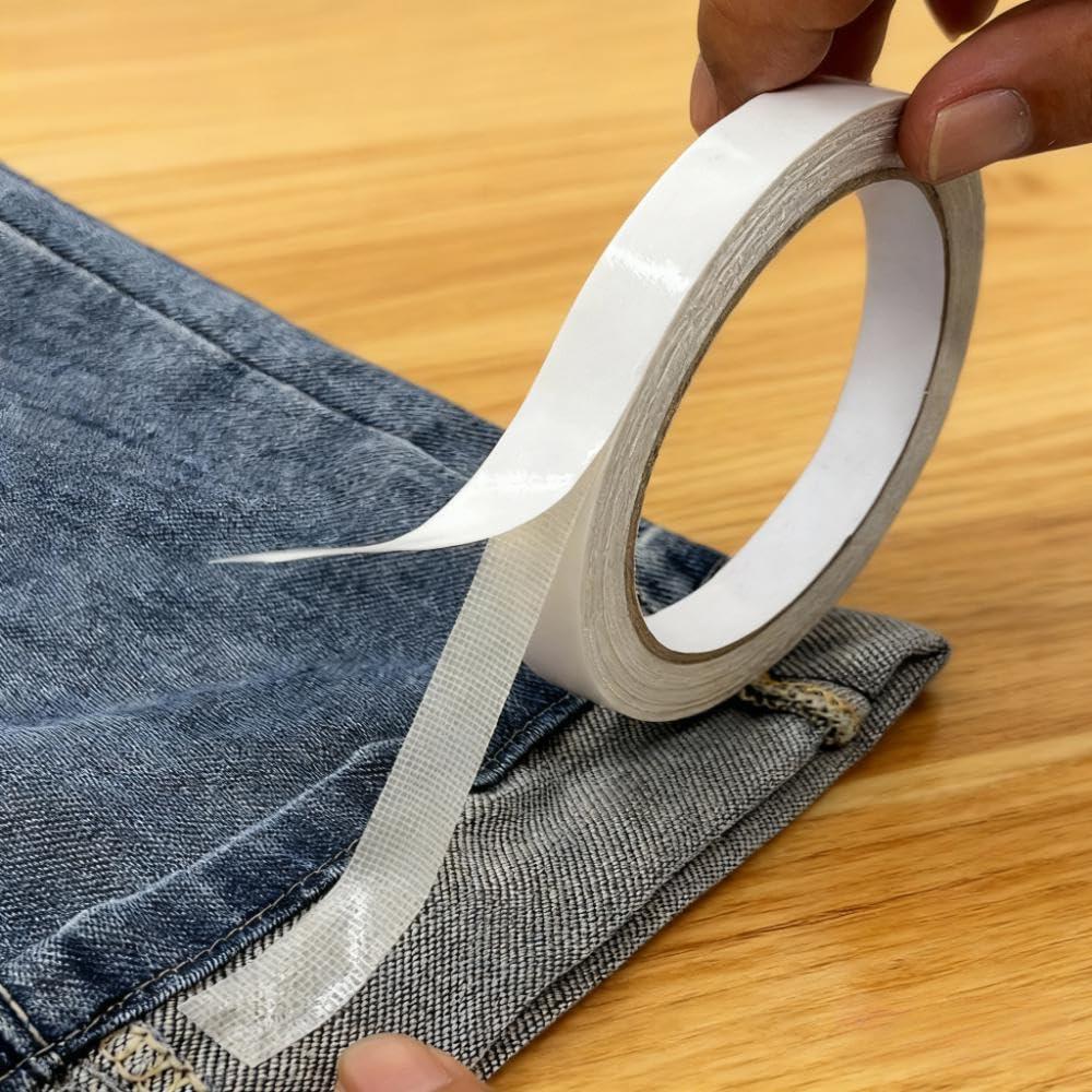 Double Sided Tape for Clothes, 1/2Inch*40 FT Hemming Tape for Pants, No Sewing Ironing Hem Tape for Curtains Jeans Clothing Fabric Arts