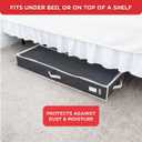 HOLDN' STORAGE Premium Wrapping Paper Storage Container - Durable 600D Tear-Proof, Fits 27 Rolls Gift Wrap, Extra Pockets for Ribbons & Bows, Underbed Storage - Ideal for Holiday Christmas, Black/White Trim