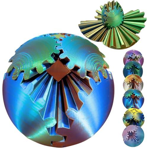Gear Ball 3D Printed Spin Ball Cube Fidget Toys, Gear Sphere Fidget Toy, GearSphere Desk Toy Stress Fidget Balls, Fidgets Spinners for Adults & Kids Anxiety Relaxing