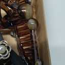 Elegant Pearl Hair Claw Clips for Women Thick Hair, Set of 3, Brown & Black (Large 5 Inch)