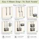 Over-the-Door Trash Bag Holder, Organizer and Dispenser, Stackable 2-Baskets with Heavy-Duty Hooks, 22 lbs Capacity, Carbon Steel, Bonus Adhesive Mounts, Multiuse Kitchen and Home Organizer
