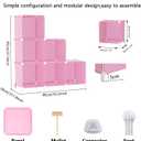 AWTATOS Cube Storage Organizer Protable Closet Organizers and Storage for Kids DIY Stackable 6 Cubes Storage Shelves Clothes Organizer for Bedroom, Home, Pink