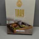 Acacia Wood Serving Tray with Metal Handles - Decorative Tray for Ottoman, Kitchen, Living Room, and Parties - Large Food and Drink Serving Tray - Elegant Home Decor