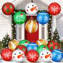 Jetec 18 Pcs 16 Inch Giant Inflatable Christmas Ball PVC Hanging Decorated Christmas Inflatables Indoor Outdoor Xmas Ornaments for Tree Yard Lawn Porch Holiday Festive Decorations(Classic Style)