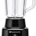 Toastmaster 6 Speed Blender with 48-oz Plastic Jar - Kitchen Blender with Stainless Steel Blades - For Fruit Smoothies & More - Multiple Speeds & Pour-Through Lid
