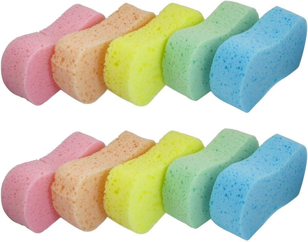 Lantee Large Sponges - Car Cleaning Supplies - Big 10 Pcs High Foam Cleaning Washing Sponge Pad for Car, Household Cleaning and Water Games