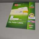Avery File Folder Labels with TrueBlock Technology, Permanent Adhesive, 2/3" x 3-7/16", Laser/Inkjet, 4-Pack, 150 Labels Total (08593)