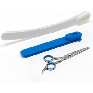 Hair Cutting Scissors, Hair Cutting Kit Women, DIY Home Hair Cutting Tools for Bangs Cutter, Layers, and Split Ends, Scissors for Cutting Baby Hair(Set of 3) Color Blue