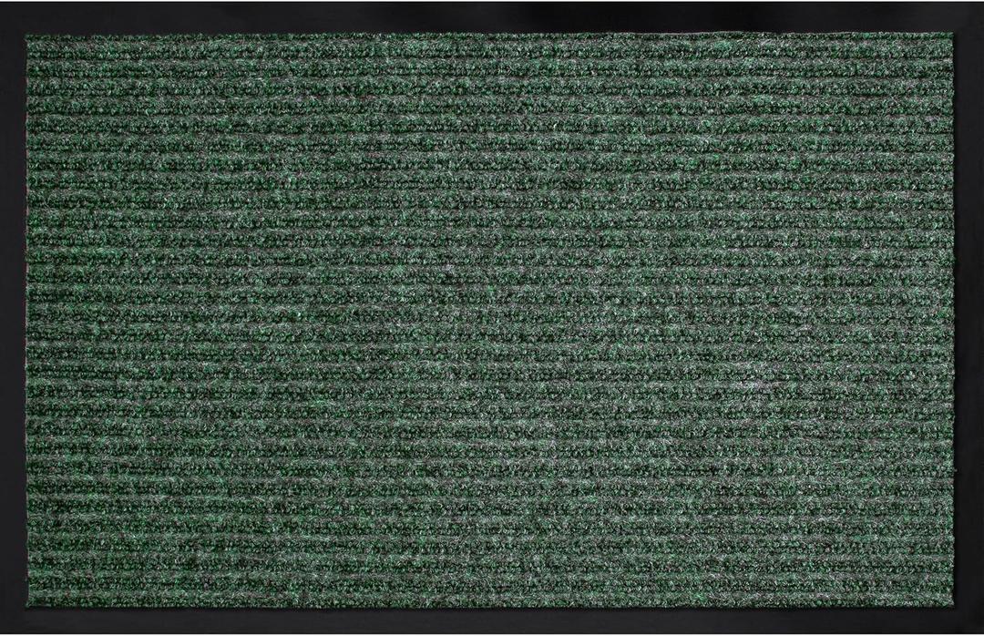 Mayberry Rug Weather Guard Door Mat, Made in the USA, Heavy Duty Entrance Mats, Commercial Office Doormat, Waterproof, Vinyl Backing, Boot Scraper, Green 18"x28"