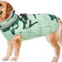 Lelepet Warm Dog Winter Coat Dog Coats for Large Dogs Waterproof Dogs Jacket with Harness Built in Reflective Cold Weather Coats Windproof Zip-Up Winter Fleece Vest Snowsuit Pitbull XXL