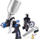 Dynastus Touch Up Composite HVLP Air Spray Gun Detail Paint Sprayer Spot Repair, with Digital Air Pressure Regulator