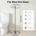 Brushed Nickel Toilet Paper Holder Free Standing, 25" H 304 Stainless Steel Toilet Paper Stand for BathroomWeighted Base Floor Tissue Roll Holder,Toilet Roll Stand
