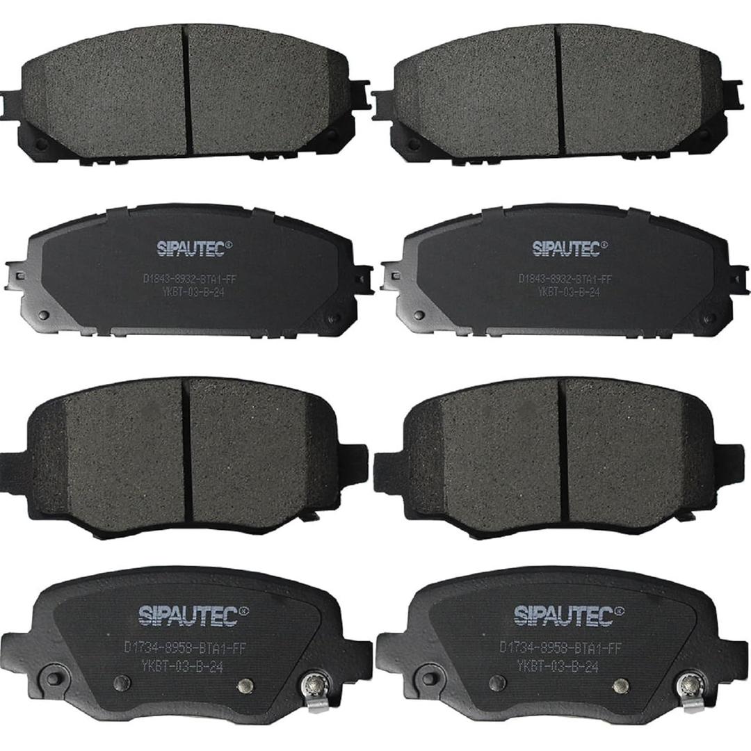 SIPAUTECFront & Rear Ceramic Brake Pads Replacement For 2014 2015 2016 2017 2018 2019 2020 2021 2022 Jeep Cherokee With Dual Piston Front Caliper