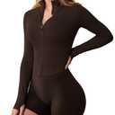 AVGO Women's Workout Jackets Running Full Zip Yoga Top Stretchy Cropped Yoga Jacket Track Athletic wear With Thumb Holes (Roasted Brown, X-Large)