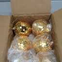 6 Pcs Gold Mirror Balls: 3.2" Inch Hanging 60s 70s DJ Light Mirror Disco Ball for Themed Party Wedding Christmas Tree Home Bands Decorations