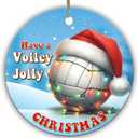 Have a Volley Jolly Christmas Volleyball Ornament Funny Santa Hat Volleyball Christmas Tree Decoration for Volleyball Players, Coaches, Teams, and Sports Fans 2 Pack
