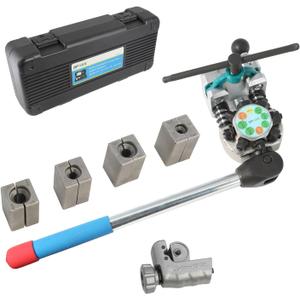 DPTOOL Brake Line Flaring Tool Kit, 45 Degree Single, Double and Bubble Flares, Brake Line and Tubing Flaring Tool for 3/16", 1/4", 5/16", 3/8" and 4.75mm Tubing, Brake Flare Tool for Steel Metal Tube