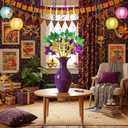 Suncalla 12 Pcs Mardi Gras Decoration Mardi Gras Picks 15 Inch Glitter Fleur De Lis Picks Carnaval Purple Green Gold Ornament for Tree Topper Home Floral Arrangement Wreath Party Decor