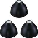 Industrial 6.5" Metal Drum Replacement Shades,1.6" Fitter Opening for Threaded Medium Base Socket,H5"*D6.5" Black Finish 3 Pack