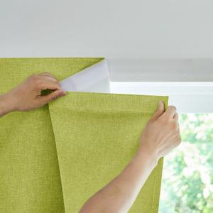 JILRON Adhesive Curtain 100% Blackout No-Drill Easy Install for Bedroom Blinds Light Blocking (Green-35 W x 54" L -1P)