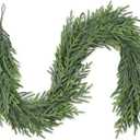 6FT Christmas Pine Garland - Real Touch Green Garland - Artificial Realistic Cedar Garlands for Mantel, Staircase, Tabletop - Indoor Outdoor Winter Christmas Decor