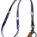 MNGARISTA Neck Lanyard for Keys, Floral Key Lanyard for Women, Durable ID Lanyards with Keyring and Clasp for ID Badges, School ID or Wallets, Eustoma