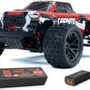 ARRMA RC Truck 1/18 Granite GROM MEGA 380 Brushed 4X4 Monster Truck RTR with Battery & Charger, Red, ARA2102T2
