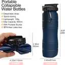 Collapsible Water Bottles, 22oz with Straw for Travel, Gym & Sports