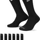 NIKE Unisex Performance Cushion Crew Training Socks (3 Pairs) (Large, Gray)