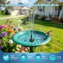 Solar Fountain Pump for Bird Bath, 5.5W Solar Pond Pump with 9.8ft Power Cord, 5 Spray Modes & 4ft Hose, Dry-Run Protection Solar Water Pump for Small Pond Fish Tank Garden Water Features
