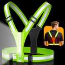 LED Reflective Vest Super Bright Lighting, 360 Visible Running Light for Runners, Waterproof Adjustable Reflective Running Vest Headlamp for Men/Women/Kids Night Walking/Running/Cycling