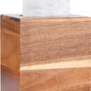 Wood Tissue Box Cover Square, Wooden Tissue Box Holder for Bathroom, Bedroom, Dinner Table, Office,Kitchen (Square)