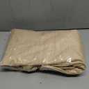 Vailge Square Patio Ottoman Cover, Waterproof Outdoor Ottoman Cover with Padded Handles, Patio Side Table Cover, Heavy Duty Outdoor Furniture Covers (Large, Beige & Brown) (Square 33"(L) x 33"(W) x 17"(H))